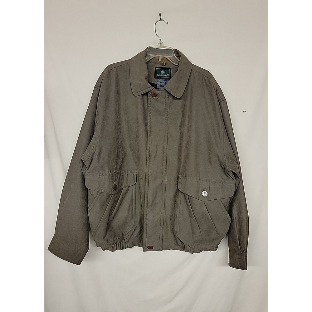 Rainforest SIze XL Poly Filled Zip Bomber Jacket‎ Microfiber Green